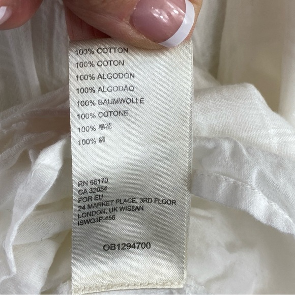 Free People Ari Mini Ivory 100% Cotton Gauze Cottage Boho Mini Dress Sz XS - Picture 6 of 13